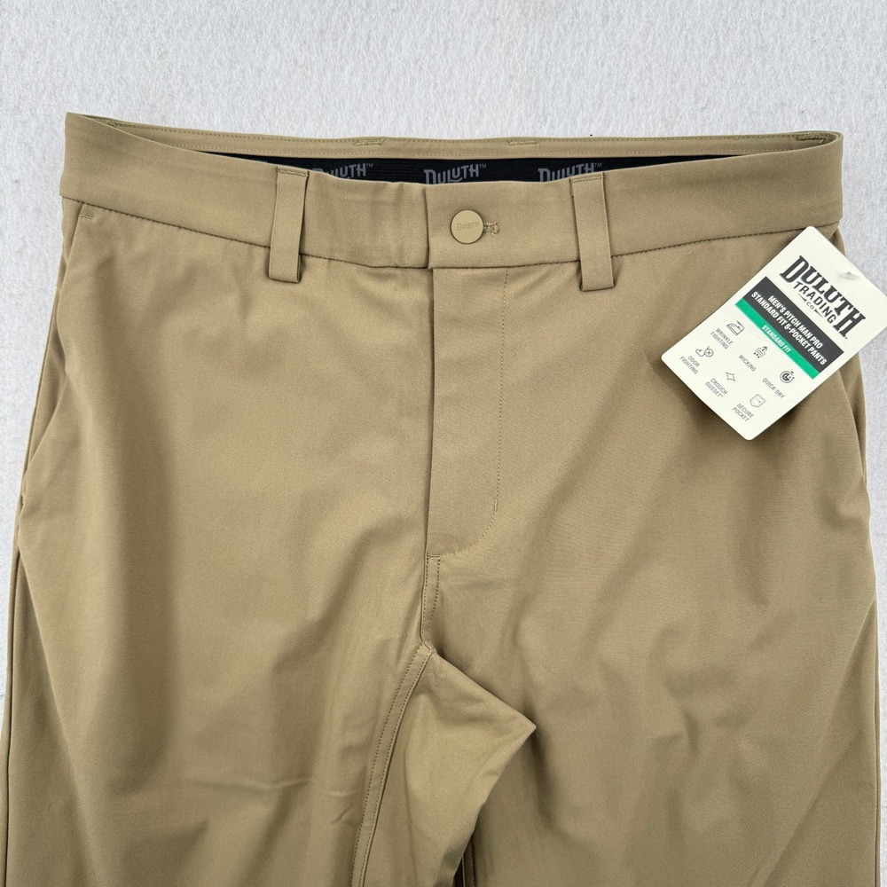 NWT Duluth TradingCo Pitch Man Pro 5-Pocket Athleisure Pants 32x32 Khaki Stretch